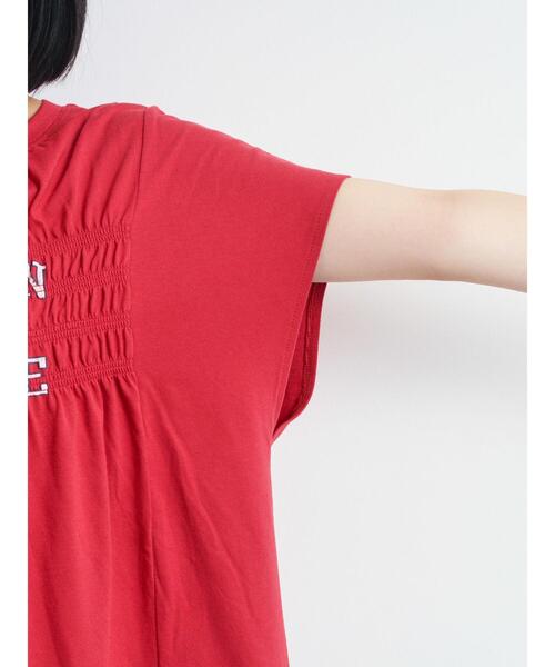 セール】[接触冷感]シャーリングロゴプリントTシャツ（Tシャツ
