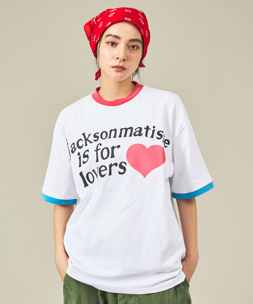 JACKSON MATISSE(ジャクソンマティス)の「【JACKSON MATISSE/ジャクソンマティス】is for lovers Tee/リンガーTシャツ/ユニセックス【WEB限定】(Tシャツ/カットソー・メンズ・レッド/ピンク・M/L/XL)」の5枚目の写真