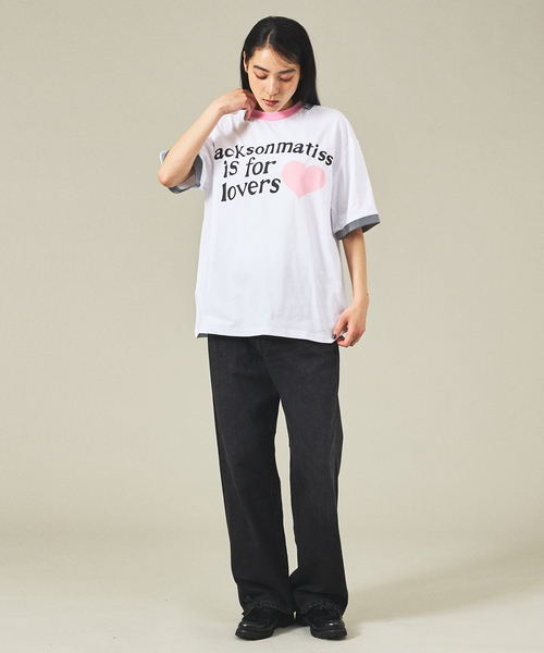 JACKSON MATISSE(ジャクソンマティス)の「【JACKSON MATISSE/ジャクソンマティス】is for lovers Tee/リンガーTシャツ/ユニセックス【WEB限定】(Tシャツ/カットソー・メンズ・レッド/ピンク・M/L/XL)」の10枚目の写真