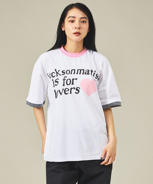 JACKSON MATISSE(ジャクソンマティス)の「【JACKSON MATISSE/ジャクソンマティス】is for lovers Tee/リンガーTシャツ/ユニセックス【WEB限定】(Tシャツ/カットソー・メンズ・レッド/ピンク・M/L/XL)」の12枚目の写真