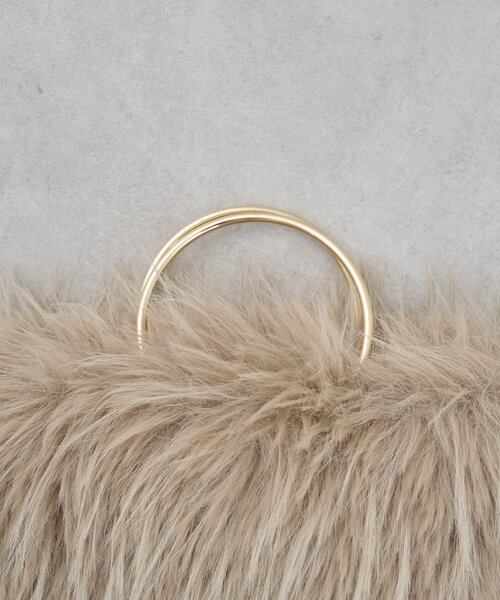 GALLARDAGALANTE(ガリャルダガランテ)の「【2.718】シャギーリングハンドルバッグ(ショルダーバッグ・レディース・ライトグレー/ベージュ・FREE)」の11枚目の写真