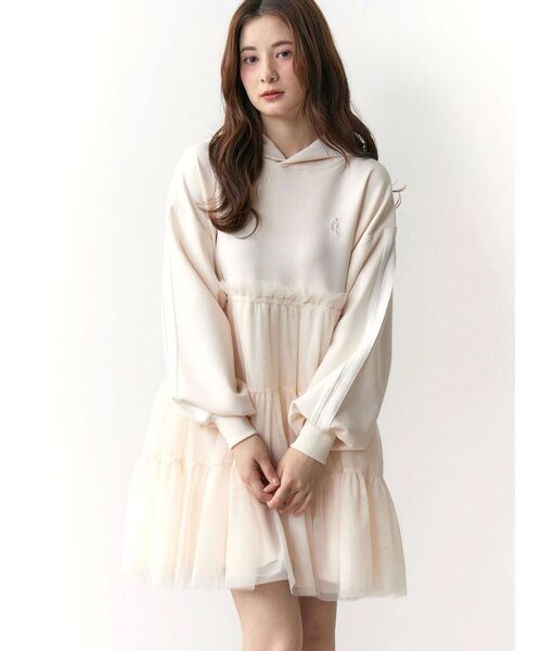 希空着用CALNAMUR 2WAYチュールオーバースウェットワンピース CALNAMUR ワンピース 2WAYチュールオーバースウェットワンピース