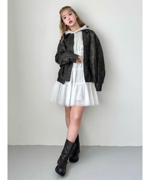 希空着用CALNAMUR 2WAYチュールオーバースウェットワンピース CALNAMUR（カルナムール） ワンピース 2WAYチュールオーバースウェット