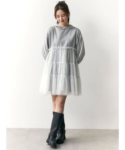 希空着用CALNAMUR 2WAYチュールオーバースウェットワンピース CALNAMUR（カルナムール） ワンピース 2WAYチュールオーバースウェット