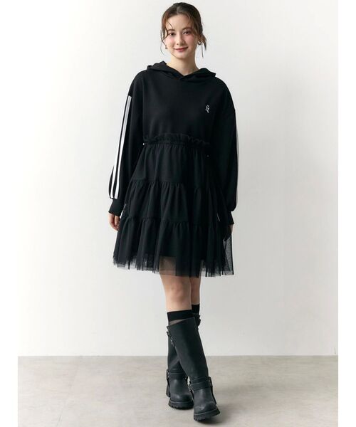 2WAYチュールオーバースウェットワンピース（ワンピース）｜CALNAMUR