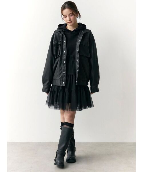 希空着用CALNAMUR 2WAYチュールオーバースウェットワンピース 2WAYチュールオーバースウェットワンピース（ワンピース）｜CALNAMUR