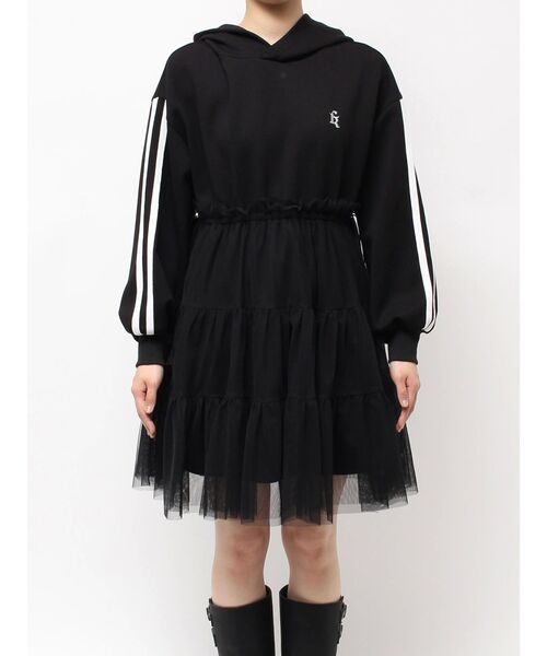 希空着用CALNAMUR 2WAYチュールオーバースウェットワンピース 2WAYチュールオーバースウェットワンピース（ワンピース）｜CALNAMUR