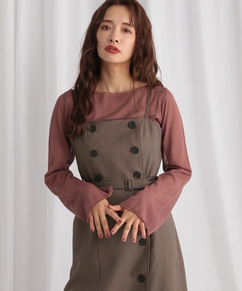 mysty woman(ミスティウーマン)の「シアー長袖ニット 577089(ニット/セーター・レディース・アイボリー/ブラウン/ブラック・FREE)」の3枚目の写真