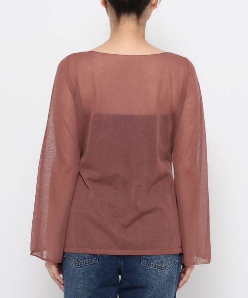 mysty woman(ミスティウーマン)の「シアー長袖ニット 577089(ニット/セーター・レディース・アイボリー/ブラウン/ブラック・FREE)」の11枚目の写真