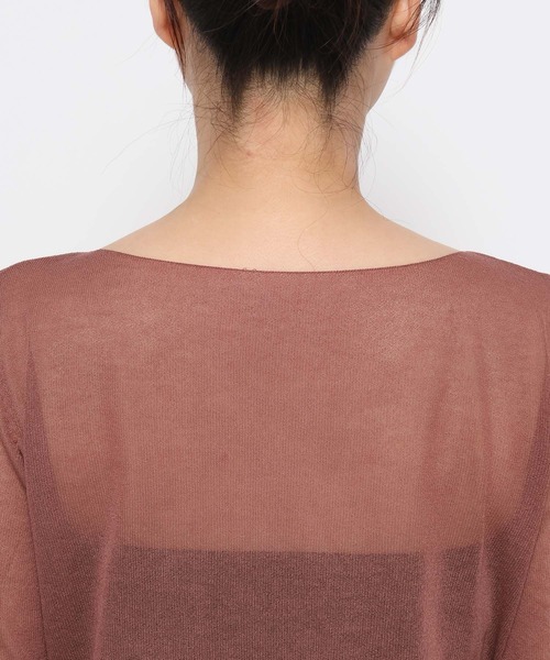 mysty woman(ミスティウーマン)の「シアー長袖ニット 577089(ニット/セーター・レディース・アイボリー/ブラウン/ブラック・FREE)」の15枚目の写真