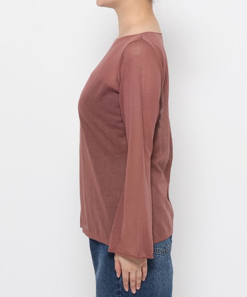 mysty woman(ミスティウーマン)の「シアー長袖ニット 577089(ニット/セーター・レディース・アイボリー/ブラウン/ブラック・FREE)」の10枚目の写真