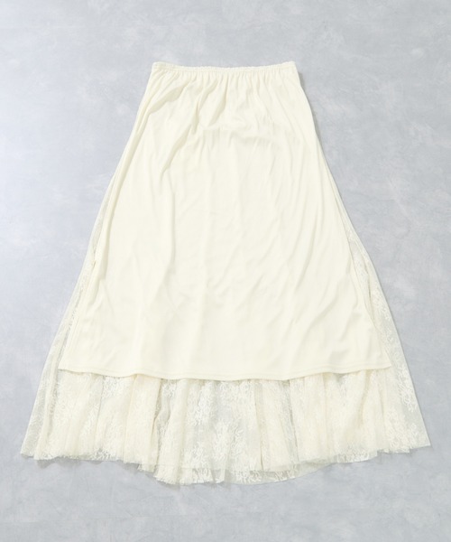 VIS（ビス）の「フィブリルサテン＆レースアソートマーメイドスカート（スカート・レディース・チャコールグレー/ブラウン系その他2/キナリ・FREE）」の6枚目の写真