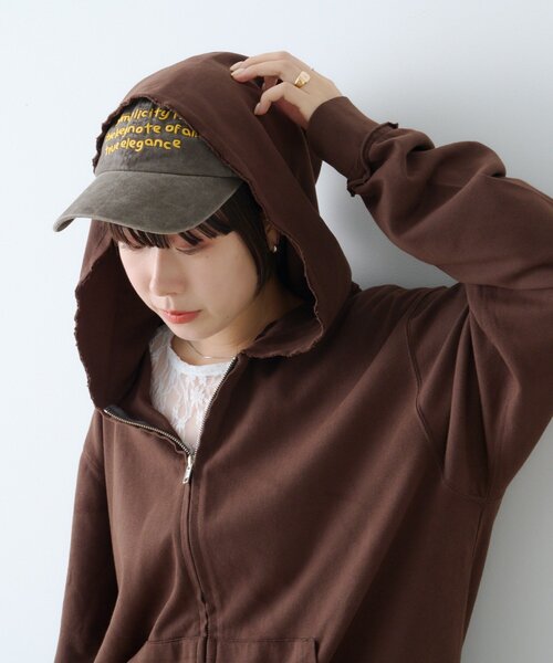 WHIMSIC（ウィムジック）の「【WHIMSIC】ピグメントダイロゴキャップ（ハット・レディース・ブラウン/ブラック/ネイビー・FREE）」の9枚目の写真