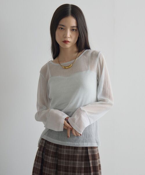 kivi(キヴィ)の「ラメシアートップス(Tシャツ/カットソー・レディース・ダークブルー/ダークグレー/ブラック/ホワイト・FREE)」の21枚目の写真