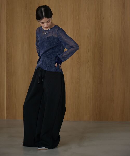 kivi(キヴィ)の「ラメシアートップス(Tシャツ/カットソー・レディース・ダークブルー/ダークグレー/ブラック/ホワイト・FREE)」の11枚目の写真