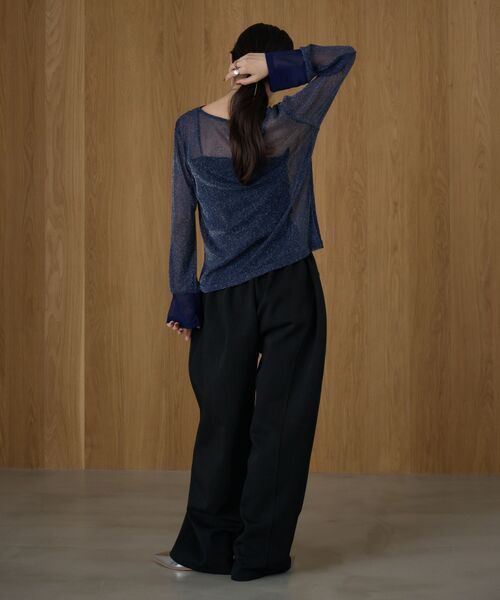 kivi(キヴィ)の「ラメシアートップス(Tシャツ/カットソー・レディース・ダークブルー/ダークグレー/ブラック/ホワイト・FREE)」の13枚目の写真