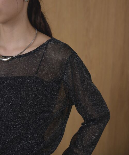 kivi(キヴィ)の「ラメシアートップス(Tシャツ/カットソー・レディース・ダークブルー/ダークグレー/ブラック/ホワイト・FREE)」の16枚目の写真