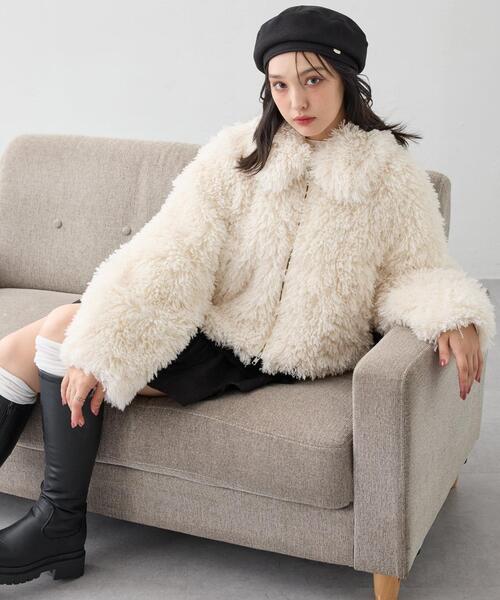 Vin★エコファードッキングブルゾン フェイクミンクファーブルゾン|ANAYI OFFICIAL ONLINE STORE