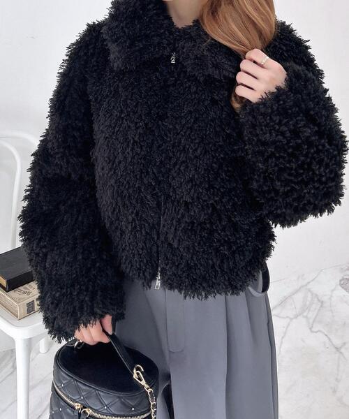 ステンカラープードルエコファーブルゾン（ブルゾン）｜INGNI