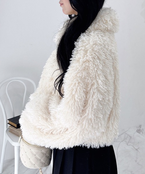 INGNI（イング）の「ステンカラープードルエコファーブルゾン（ブルゾン・レディース・ベージュ/ブラック/アイボリー/モカ・M）」の20枚目の写真