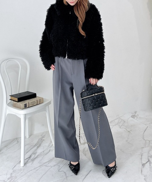 セール】ステンカラープードルエコファーブルゾン（ブルゾン）｜INGNI