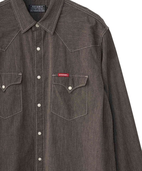 HYSTERIC GLAMOUR（ヒステリックグラマー）の「LOW-FI刺繍 ウエスタンシャツ（シャツ/ブラウス・メンズ・ブルー/グレー/ブラック・SMALL/MEDIUM/LARGE/X-LARGE）」の5枚目の写真