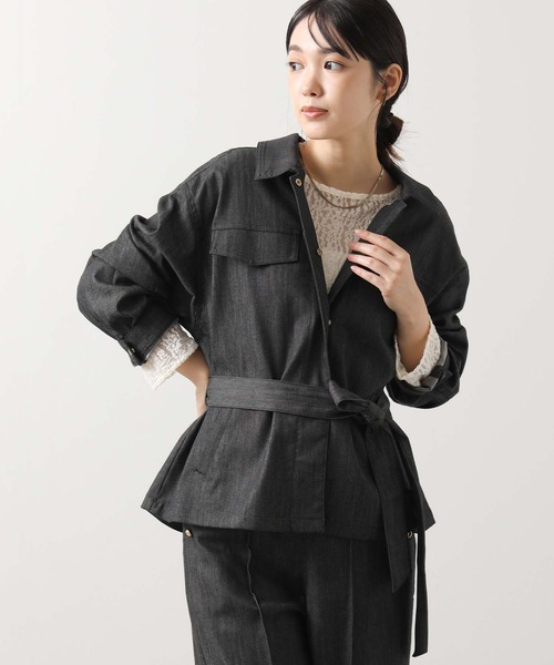 Gready Brilliant(グレディブリリアン)の「デニムベルト付きジャケット(テーラードジャケット・レディース・ブラック・38)」の14枚目の写真