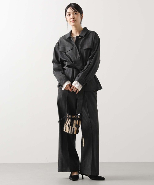 Gready Brilliant(グレディブリリアン)の「デニムベルト付きジャケット(テーラードジャケット・レディース・ブラック・38)」の2枚目の写真