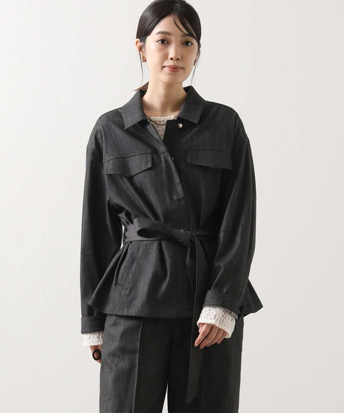 Gready Brilliant(グレディブリリアン)の「デニムベルト付きジャケット(テーラードジャケット・レディース・ブラック・38)」の7枚目の写真