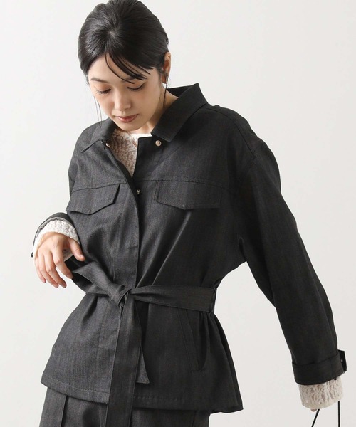 Gready Brilliant(グレディブリリアン)の「デニムベルト付きジャケット(テーラードジャケット・レディース・ブラック・38)」の13枚目の写真