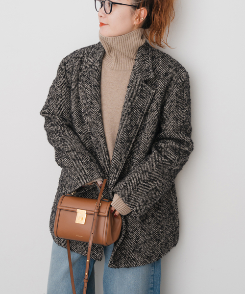 Spick & Span（スピックアンドスパン）の「ヘリンボンツイードジャコット（その他アウター・レディース・マルチ・36/38）」の4枚目の写真