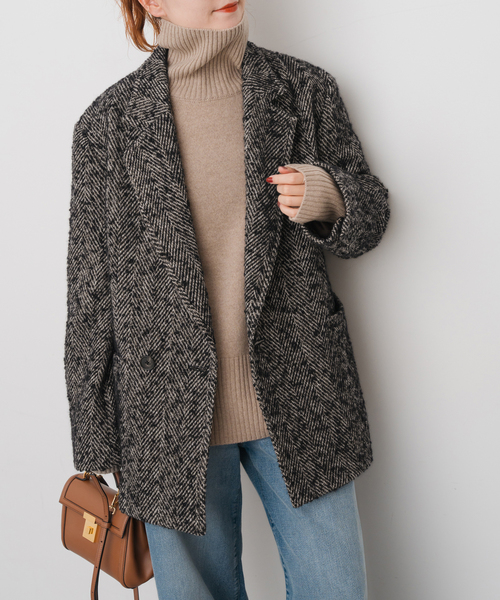 Spick & Span（スピックアンドスパン）の「ヘリンボンツイードジャコット（その他アウター・レディース・マルチ・36/38）」の5枚目の写真