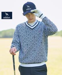 adabat（アダバット）の「【新レーベル ADABAT NAVY】フルールドリスVネックニット（ニット/セーター・メンズ）」