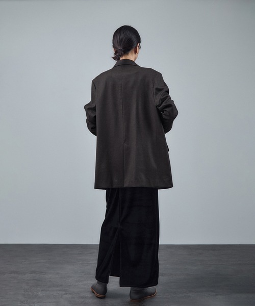 SALON adam et rope'　メランジツイルテーラードジャケット　黒 SALON adam et rope' ジャケット テーラードジャケット
