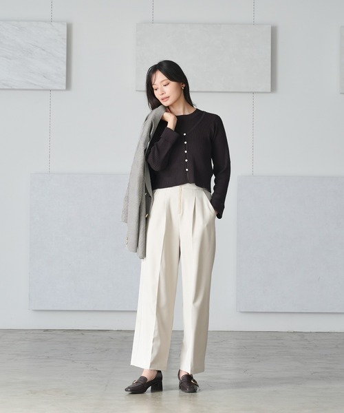 TRUDEA（トルディア）の「ダブルブレストジャケット(無地・チェック柄)（テーラードジャケット・レディース・ネイビー/ブラウン/ホワイト×ブラック/チャコールグレー・SMALL/MEDIUM/LARGE）」の10枚目の写真