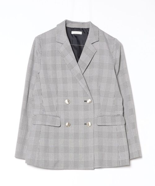 TRUDEA（トルディア）の「ダブルブレストジャケット(無地・チェック柄)（テーラードジャケット・レディース・ネイビー/ブラウン/ホワイト×ブラック/チャコールグレー・SMALL/MEDIUM/LARGE）」の17枚目の写真