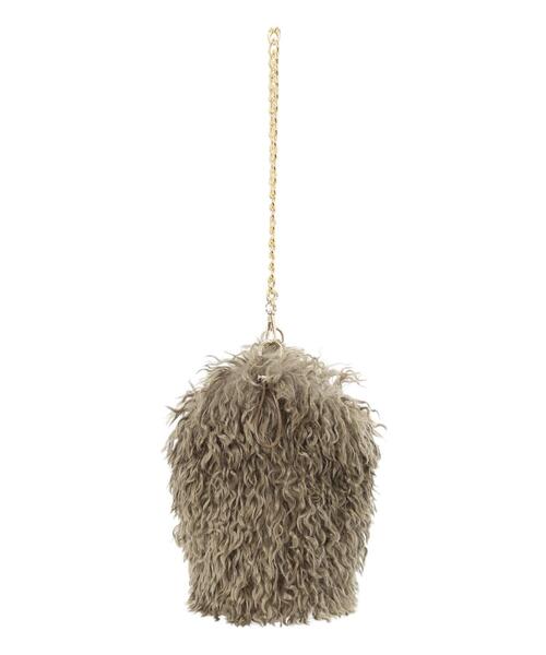 Te chichi（テチチ）の「ボア×チェーンキンチャクBAG（ハンドバッグ・レディース・ベージュ/ブラック・F）」の10枚目の写真