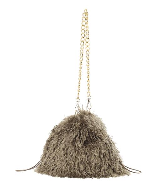Te chichi（テチチ）の「ボア×チェーンキンチャクBAG（ハンドバッグ・レディース・ベージュ/ブラック・F）」の13枚目の写真