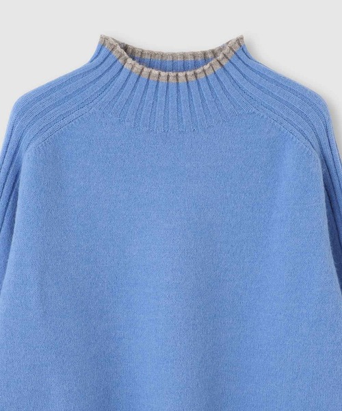 NAVY(ネイビー)の「nAvy もちり配色 ハイネックニット(ニット/セーター・レディース・オレンジ/チャコール/ブルー/グリーン/杢グレー・M/L)」の6枚目の写真