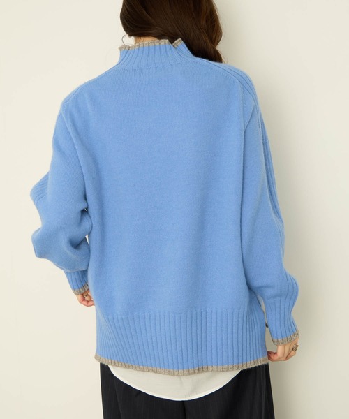 NAVY(ネイビー)の「nAvy もちり配色 ハイネックニット(ニット/セーター・レディース・オレンジ/チャコール/ブルー/グリーン/杢グレー・M/L)」の11枚目の写真