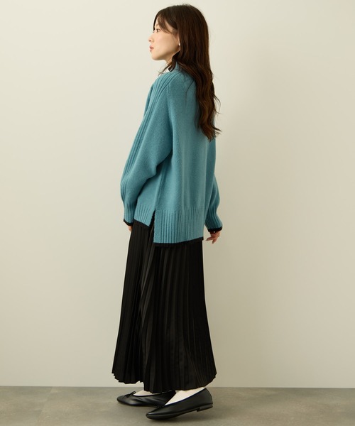 NAVY(ネイビー)の「nAvy もちり配色 ハイネックニット(ニット/セーター・レディース・オレンジ/チャコール/ブルー/グリーン/杢グレー・M/L)」の16枚目の写真