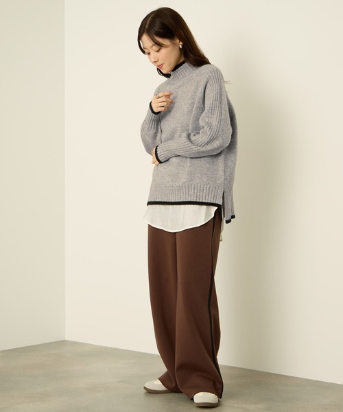 NAVY(ネイビー)の「nAvy もちり配色 ハイネックニット(ニット/セーター・レディース・オレンジ/チャコール/ブルー/グリーン/杢グレー・M/L)」の19枚目の写真