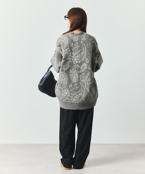 FREAK'S STORE（フリークスストア）の「ペイズリー総柄 モール糸 ニットカーディガン/リラックスフィット（カーディガン/ボレロ・メンズ・オリーブ/ベージュ/ワインレッド・LARGE/MEDIUM）」の7枚目の写真