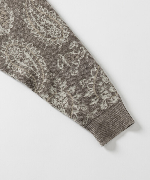 FREAK'S STORE（フリークスストア）の「ペイズリー総柄 モール糸 ニットカーディガン/リラックスフィット（カーディガン/ボレロ・メンズ・オリーブ/ベージュ/ワインレッド・LARGE/MEDIUM）」の16枚目の写真