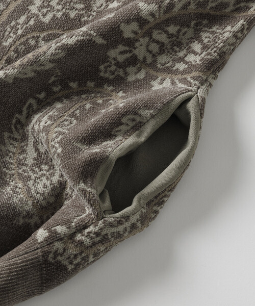 FREAK'S STORE（フリークスストア）の「ペイズリー総柄 モール糸 ニットカーディガン/リラックスフィット（カーディガン/ボレロ・メンズ・オリーブ/ベージュ/ワインレッド・LARGE/MEDIUM）」の18枚目の写真