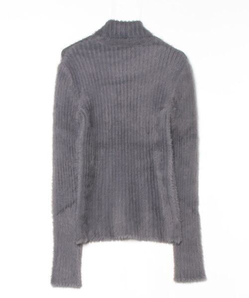 JOHN LAWRENCE SULLIVAN（ジョンローレンスサリバン）の「RIBED HI-NECK SHAGGY KNIT SWEATER（ニット/セーター・メンズ・グレー/ブラック・SMALL/MEDIUM）」の4枚目の写真