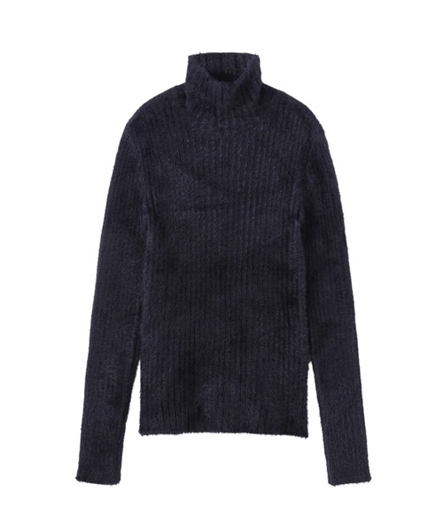JOHN LAWRENCE SULLIVAN（ジョンローレンスサリバン）の「RIBED HI-NECK SHAGGY KNIT SWEATER（ニット/セーター・メンズ・グレー/ブラック・SMALL/MEDIUM）」の2枚目の写真
