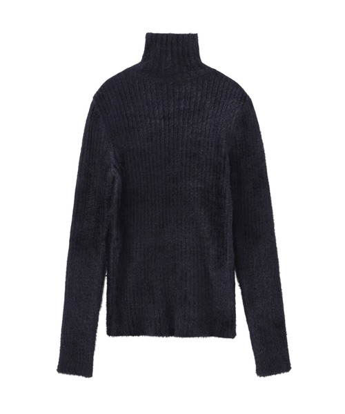 JOHN LAWRENCE SULLIVAN（ジョンローレンスサリバン）の「RIBED HI-NECK SHAGGY KNIT SWEATER（ニット/セーター・メンズ・グレー/ブラック・SMALL/MEDIUM）」の3枚目の写真