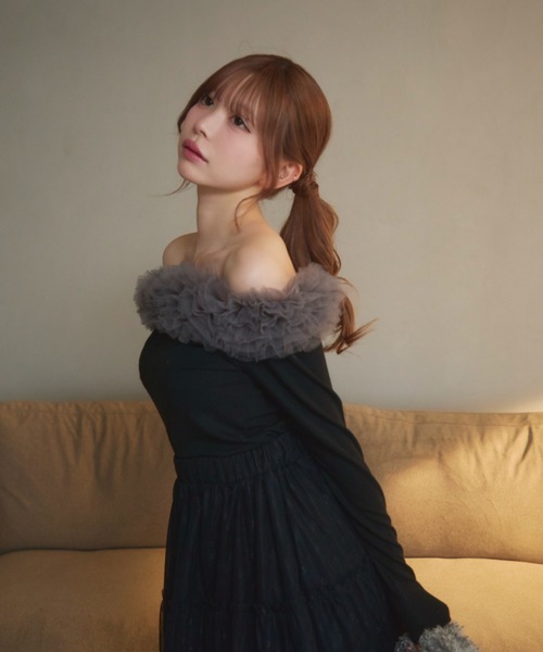 セール】チュールオフショルトップス（Tシャツ/カットソー）｜TITTY&CO