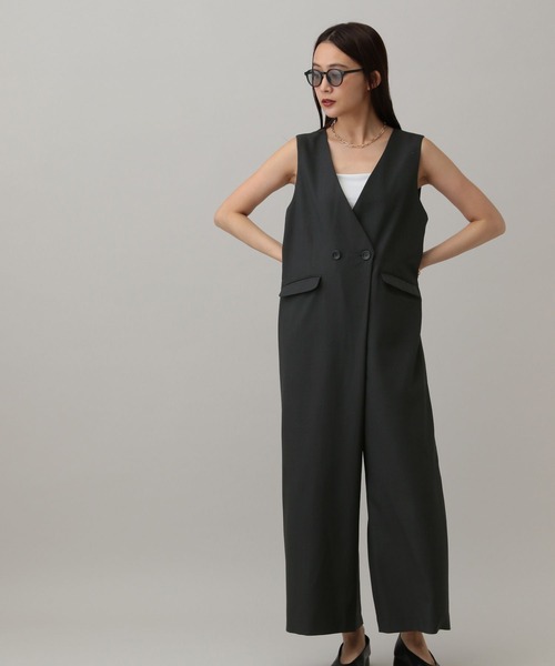 GLOBAL WORK(グローバルワーク)の「MATINEE LINE/ツイルストレッチ/サロペット/583790(サロペット/オーバーオール・レディース・ダークグレー/ブラウン系その他/ライトベージュ・MEDIUM/LARGE)」の13枚目の写真